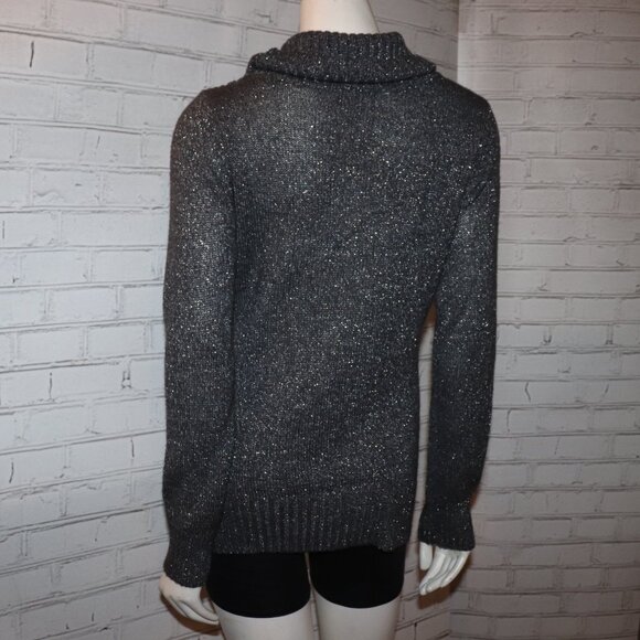 Beautiful gray knitted sparkling cowl neck sweater from by & by Size XL - Picture 3 of 5